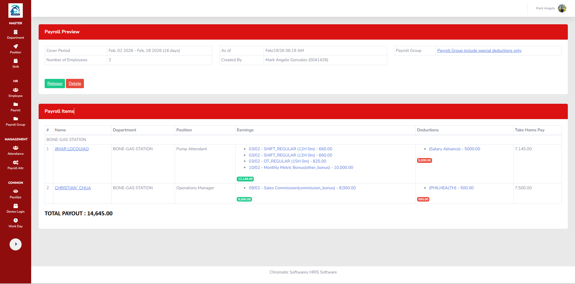 Payroll Preview