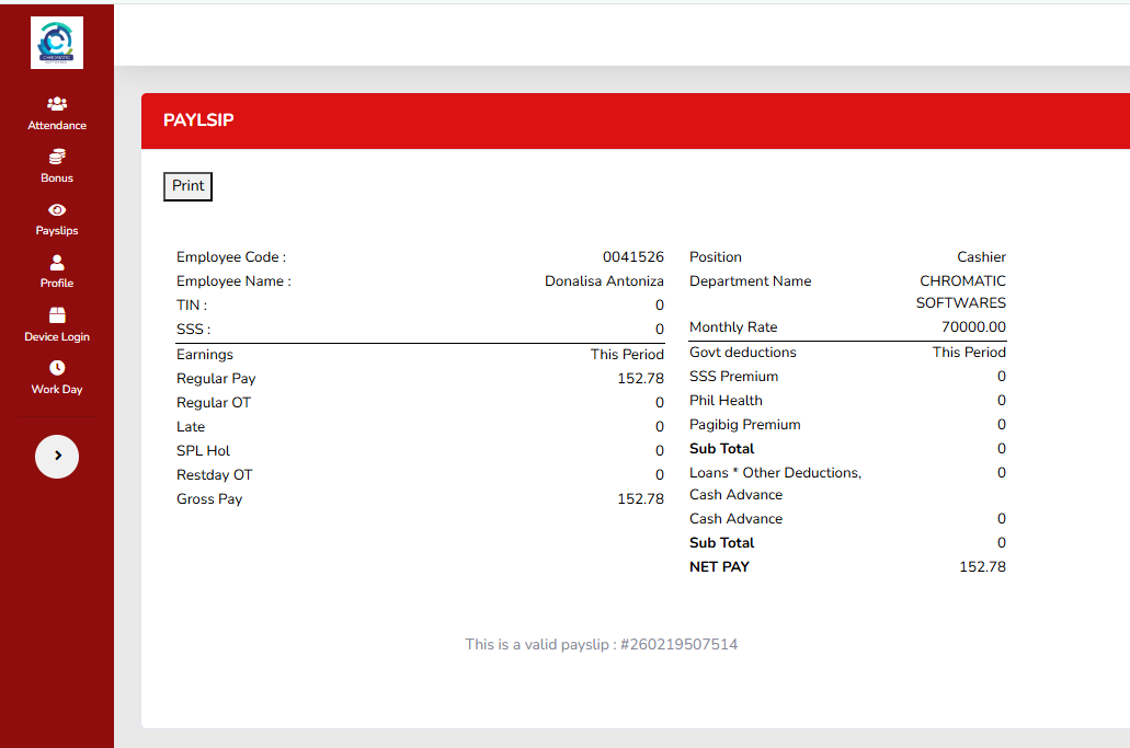 Digital Payslip